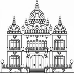 Dibujo para colorear: Palacio (Edificios y Arquitectura) #212215 - Dibujos para Colorear e Imprimir Gratis