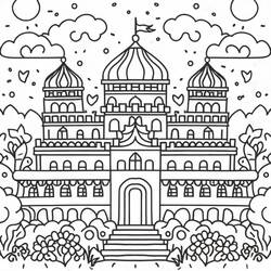 Dibujo para colorear: Palacio (Edificios y Arquitectura) #212218 - Dibujos para Colorear e Imprimir Gratis