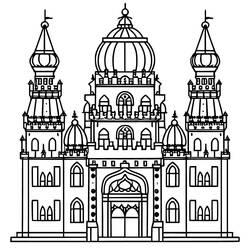 Dibujo para colorear: Palacio (Edificios y Arquitectura) #212219 - Dibujos para Colorear e Imprimir Gratis