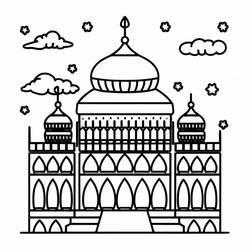 Dibujo para colorear: Palacio (Edificios y Arquitectura) #212221 - Dibujos para Colorear e Imprimir Gratis