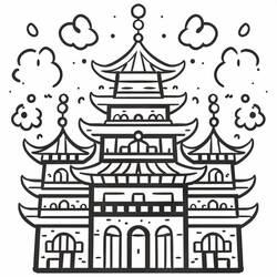 Dibujo para colorear: Palacio (Edificios y Arquitectura) #212222 - Dibujos para Colorear e Imprimir Gratis