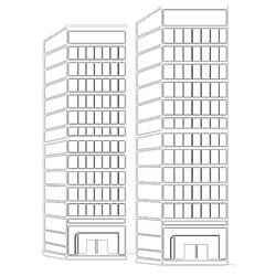 Dibujo para colorear: Rascacielos (Edificios y Arquitectura) #65545 - Dibujos para colorear