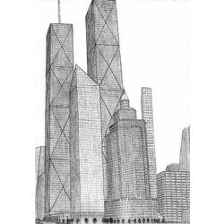 Dibujo para colorear: Rascacielos (Edificios y Arquitectura) #65905 - Dibujos para colorear