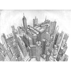 Dibujo para colorear: Rascacielos (Edificios y Arquitectura) #65971 - Dibujos para colorear