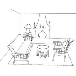 Dibujo para colorear: Salón (Edificios y Arquitectura) #63258 - Dibujos para colorear