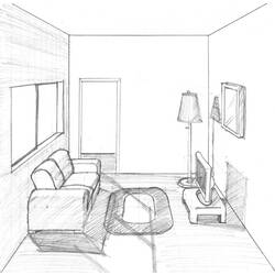 Dibujo para colorear: Salón (Edificios y Arquitectura) #66371 - Dibujos para colorear