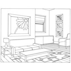 Dibujo para colorear: Salón (Edificios y Arquitectura) #66373 - Dibujos para colorear