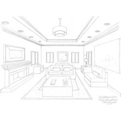 Dibujo para colorear: Salón (Edificios y Arquitectura) #66382 - Dibujos para colorear