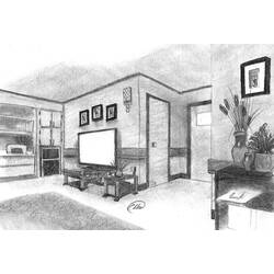 Dibujo para colorear: Salón (Edificios y Arquitectura) #66386 - Dibujos para colorear