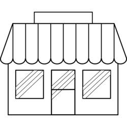 Dibujo para colorear: Tienda (Edificios y Arquitectura) #67010 - Dibujos para colorear