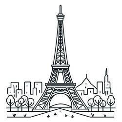 Dibujo Torre Eiffel (Edificios y Arquitectura) #219105 para imprimir y colorear