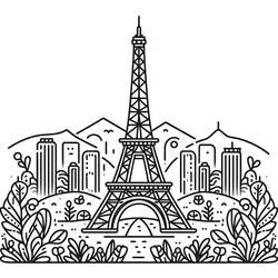 Dibujo Torre Eiffel (Edificios y Arquitectura) #219110 para imprimir y colorear