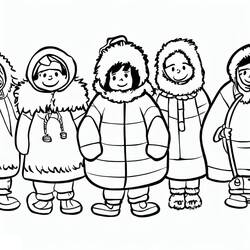 Dibujo para colorear: Esquimal (Familia y Amigos) #191300 - Dibujos para Colorear e Imprimir Gratis