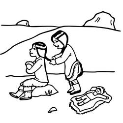 Dibujo para colorear: Esquimal (Familia y Amigos) #191314 - Dibujos para Colorear e Imprimir Gratis