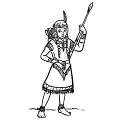 Dibujo para colorear: Nativo Americano (Familia y Amigos) #181231 - Dibujos para Colorear e Imprimir Gratis
