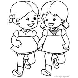 Dibujo para colorear: Niña (Familia y Amigos) #96521 - Dibujos para Colorear e Imprimir Gratis