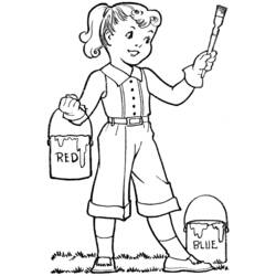 Dibujo para colorear: Niña (Familia y Amigos) #96563 - Dibujos para Colorear e Imprimir Gratis
