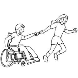 Dibujos para colorear: Persona con Discapacidad - Dibujos para Colorear e Imprimir Gratis