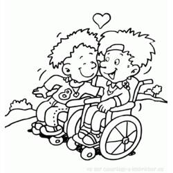 Dibujo para colorear: Persona con Discapacidad (Familia y Amigos) #98412 - Dibujos para Colorear e Imprimir Gratis