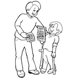 Dibujo para colorear: Persona con Discapacidad (Familia y Amigos) #98428 - Dibujos para Colorear e Imprimir Gratis