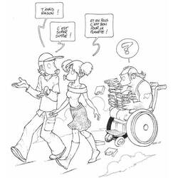 Dibujo para colorear: Persona con Discapacidad (Familia y Amigos) #98438 - Dibujos para Colorear e Imprimir Gratis