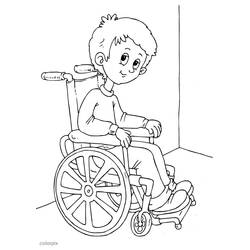 Dibujo para colorear: Persona con Discapacidad (Familia y Amigos) #98445 - Dibujos para Colorear e Imprimir Gratis