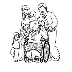 Dibujo para colorear: Persona con Discapacidad (Familia y Amigos) #98511 - Dibujos para Colorear e Imprimir Gratis