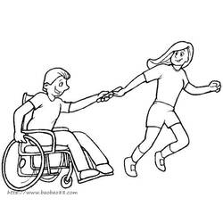 Dibujo para colorear: Persona con Discapacidad (Familia y Amigos) #98514 - Dibujos para Colorear e Imprimir Gratis