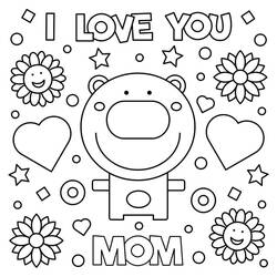 Dibujos para colorear: Te Amo Mamá - Dibujos para Colorear e Imprimir Gratis