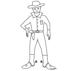 Dibujo para colorear: Vaquero (Familia y Amigos) #91444 - Dibujos para Colorear e Imprimir Gratis