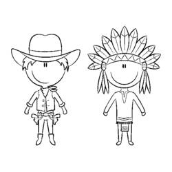 Dibujo para colorear: Vaquero (Familia y Amigos) #91461 - Dibujos para Colorear e Imprimir Gratis