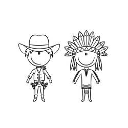 Dibujo para colorear: Vaquero (Familia y Amigos) #91522 - Dibujos para Colorear e Imprimir Gratis