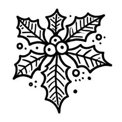 Dibujo para colorear: Acebo de Navidad (Fiestas y Celebraciones) #217565 - Dibujos para Colorear e Imprimir Gratis