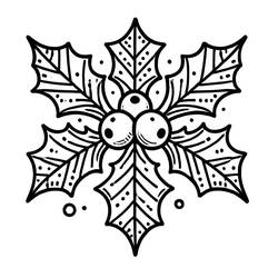 Dibujos para colorear: Acebo de Navidad - Dibujos para Colorear e Imprimir Gratis