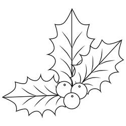Dibujo para colorear: Acebo de Navidad (Fiestas y Celebraciones) #217574 - Dibujos para Colorear e Imprimir Gratis