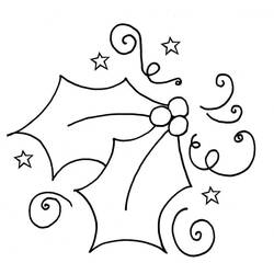 Dibujo para colorear: Acebo de Navidad (Fiestas y Celebraciones) #217576 - Dibujos para Colorear e Imprimir Gratis