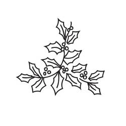 Dibujo para colorear: Acebo de Navidad (Fiestas y Celebraciones) #217578 - Dibujos para Colorear e Imprimir Gratis