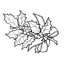 Dibujo para colorear: Acebo de Navidad (Fiestas y Celebraciones) #217589 - Dibujos para Colorear e Imprimir Gratis
