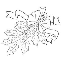 Dibujo para colorear: Acebo de Navidad (Fiestas y Celebraciones) #217594 - Dibujos para Colorear e Imprimir Gratis