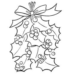 Dibujo para colorear: Acebo de Navidad (Fiestas y Celebraciones) #217597 - Dibujos para Colorear e Imprimir Gratis