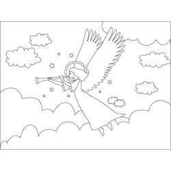Dibujo para colorear: Ángel de Navidad (Fiestas y Celebraciones) #200058 - Dibujos para Colorear e Imprimir Gratis