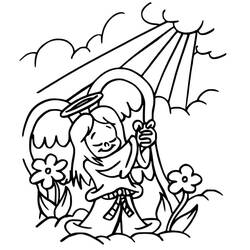 Dibujo para colorear: Ángel de Navidad (Fiestas y Celebraciones) #200060 - Dibujos para Colorear e Imprimir Gratis