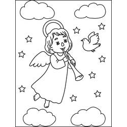 Dibujos para colorear: Ángel de Navidad - Dibujos para Colorear e Imprimir Gratis