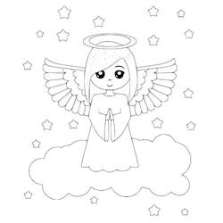 Dibujo para colorear: Ángel de Navidad (Fiestas y Celebraciones) #200064 - Dibujos para Colorear e Imprimir Gratis