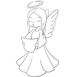 Dibujo para colorear: Ángel de Navidad (Fiestas y Celebraciones) #200067 - Dibujos para Colorear e Imprimir Gratis