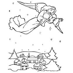 Dibujo para colorear: Ángel de Navidad (Fiestas y Celebraciones) #200068 - Dibujos para Colorear e Imprimir Gratis