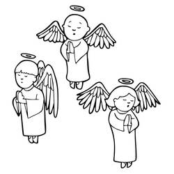 Dibujo para colorear: Ángel de Navidad (Fiestas y Celebraciones) #200069 - Dibujos para Colorear e Imprimir Gratis