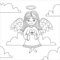 Dibujo para colorear: Ángel de Navidad (Fiestas y Celebraciones) #200074 - Dibujos para Colorear e Imprimir Gratis