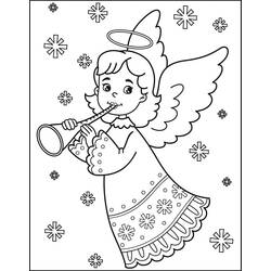 Dibujo para colorear: Ángel de Navidad (Fiestas y Celebraciones) #200078 - Dibujos para Colorear e Imprimir Gratis