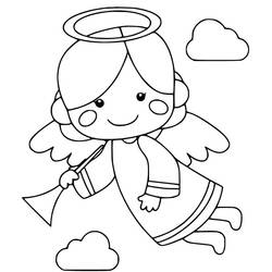 Dibujo para colorear: Ángel de Navidad (Fiestas y Celebraciones) #200079 - Dibujos para Colorear e Imprimir Gratis